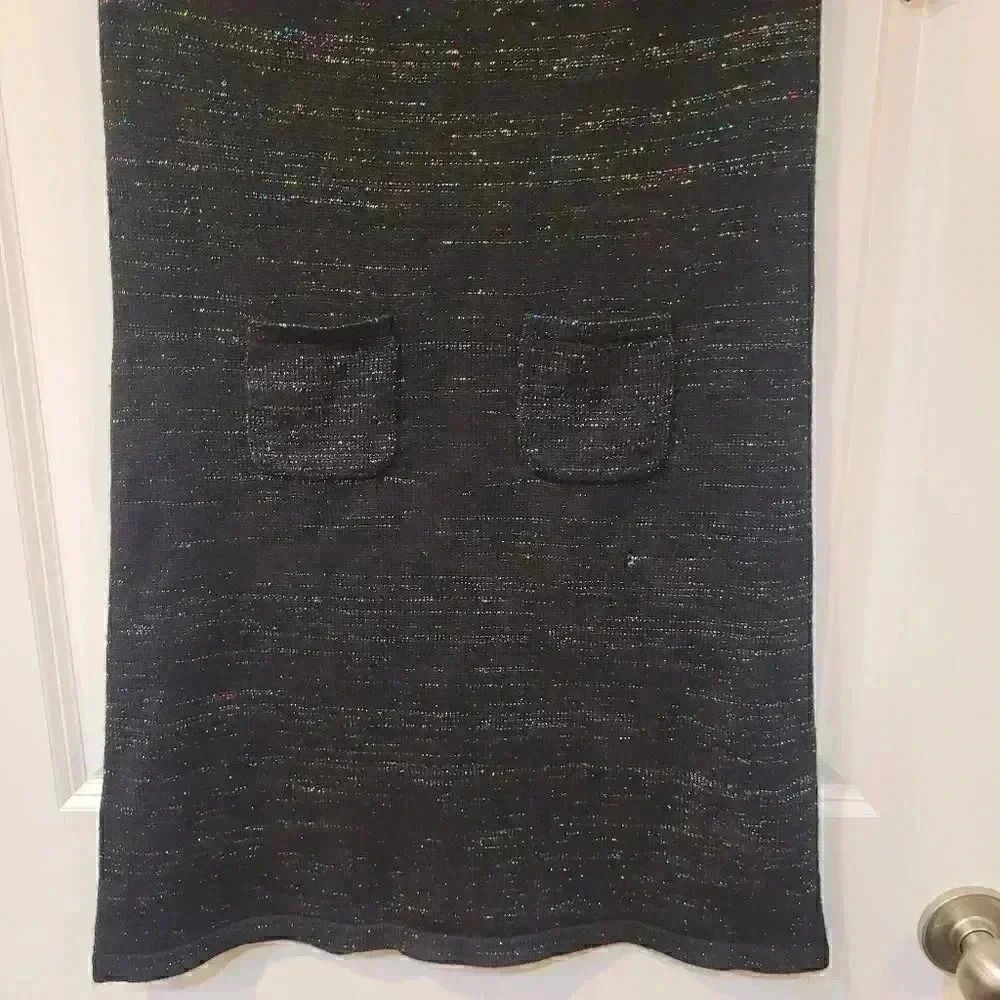 Faded Glory Girl's Black Knit Multi-Color Metallic Cowl Sweater Dress NEW NWT - Picture 3 of 8